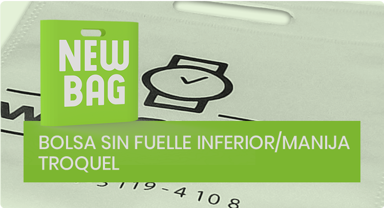 Bolsa sin fuelle inferior y manija troquel de friselina